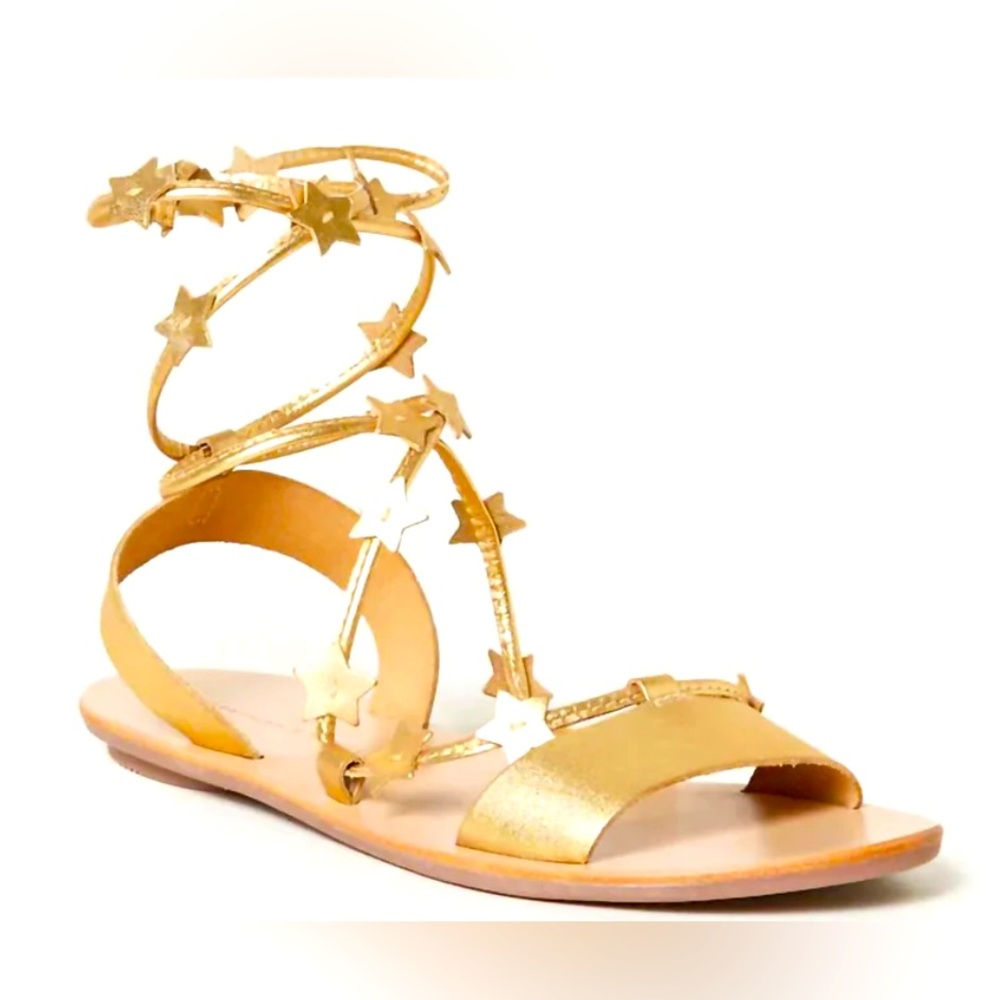 *New*Loeffler  Randall Starla gold wrap sandal size 6